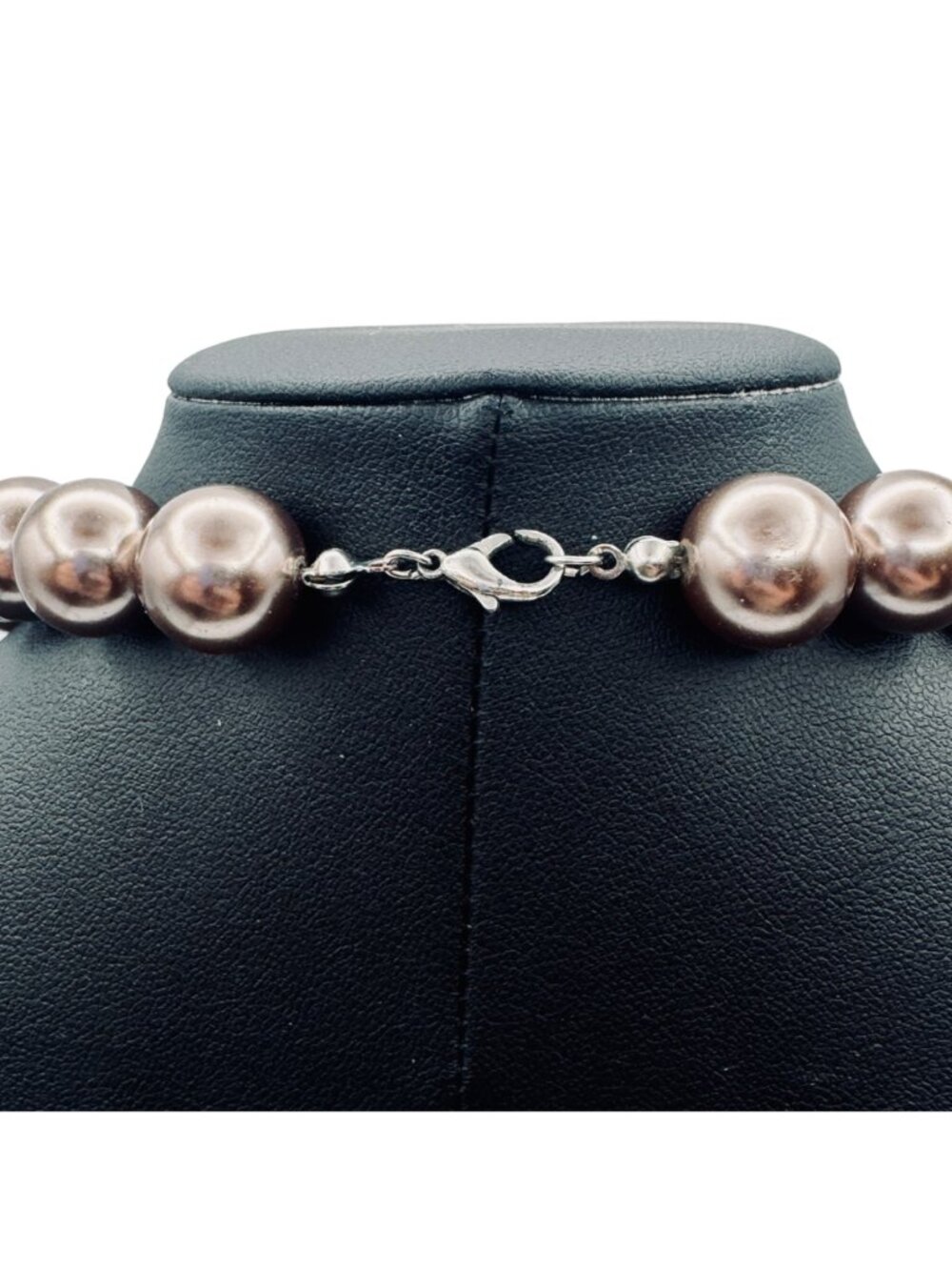 Vintage Chunky Glass Pearl Choker with Disco Ball and Earrings Smoky Luxury 16" - Picture 4 of 7